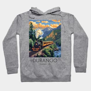 A Vintage Travel Illustration of the Durango and Silverton Narrow Gauge Railroad - Colorado - US Hoodie